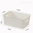 thumbnail image 2 of Jpxdew Modular Woven Storage Basket | Stackable Ventilated Organizer for Toys & Books | Heavy-Duty PP Plastic w/Ergonomic Handle | Multi-Scene Use in Classroom, Office, Nursery (White, 10.08x7.09in), 2 of 2
