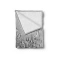 thumbnail image 2 of Amsterdam Soft Flannel Fleece Throw Blanket, Vintage Style Bicycles Arranged on a Bridge over the Canals, Cozy Plush for Indoor and Outdoor Use, 50" x 60", Pale Taupe Dark Grey, by Ambesonne, 2 of 5