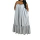 thumbnail image 2 of TRKIYQC Vestido largo sin mangas para mujer, correa de espagueti, color sólido, con lazo, sin espalda, bolsillos laterales, ajuste holgado, vestido de vacaciones TRKIYQC Moda, 2 of 6