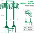 thumbnail image 4 of Garden Water Hose Holder Holds 2 * 150Ft Hoses, Heavy-Duty Metal Freestanding Hose Holder with 4 Spikes, Rustproof Garden Hose Hanger Storage for Outside, Yard, Lawn, 4 of 13