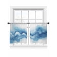 thumbnail image 2 of Abstract Mountain Sheer Curtains 54 Inches Long 2 Panels Gradient Blue Watercolor Impressionist Light Filtering Semi Sheer Window Curtains Drapes for Bedroom Living Room 52"x54", 2 of 7