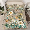 thumbnail image 2 of Castle Fairy Floral Flying Butterfly Twin Sheet Sets 3pcs for Teens,Retro Vintage Aesthetic Twin Fitted Sheet Microfiber,Spring Garden Flowers Blossoms Breathable Flat Sheet,Microfiber Bedroom Decor, 2 of 7