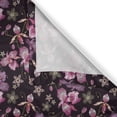thumbnail image 3 of Ambesonne Orchids Kitchen Curtains, Retro Wild Flowers Motifs, 55"x45", Black Coral and Pink, 3 of 3