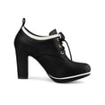 thumbnail image 3 of BLISSFUL STEP Women's Round Toe Platform Block High Heel Ankle Boots, 3 of 7
