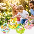 thumbnail image 3 of Easter Decorative Basket & Egg Set - Cartoon Rabbit Chick Design for Party Favors, DIY Crafts & Festive Decor, 3 of 9