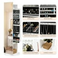 thumbnail image 6 of Royard Oaktree 360° Swivel Jewelry Armoire with Full Length Mirror, Standing Jewelry Organizer Armoire with Multi Storage Shelves, Coat Rack and Bag Hangers, White, 6 of 7