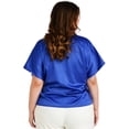 thumbnail image 3 of Blusa de satín Roman Fashion BL-ELY-4924-REY Talla Extra Azul 40, 3 of 6