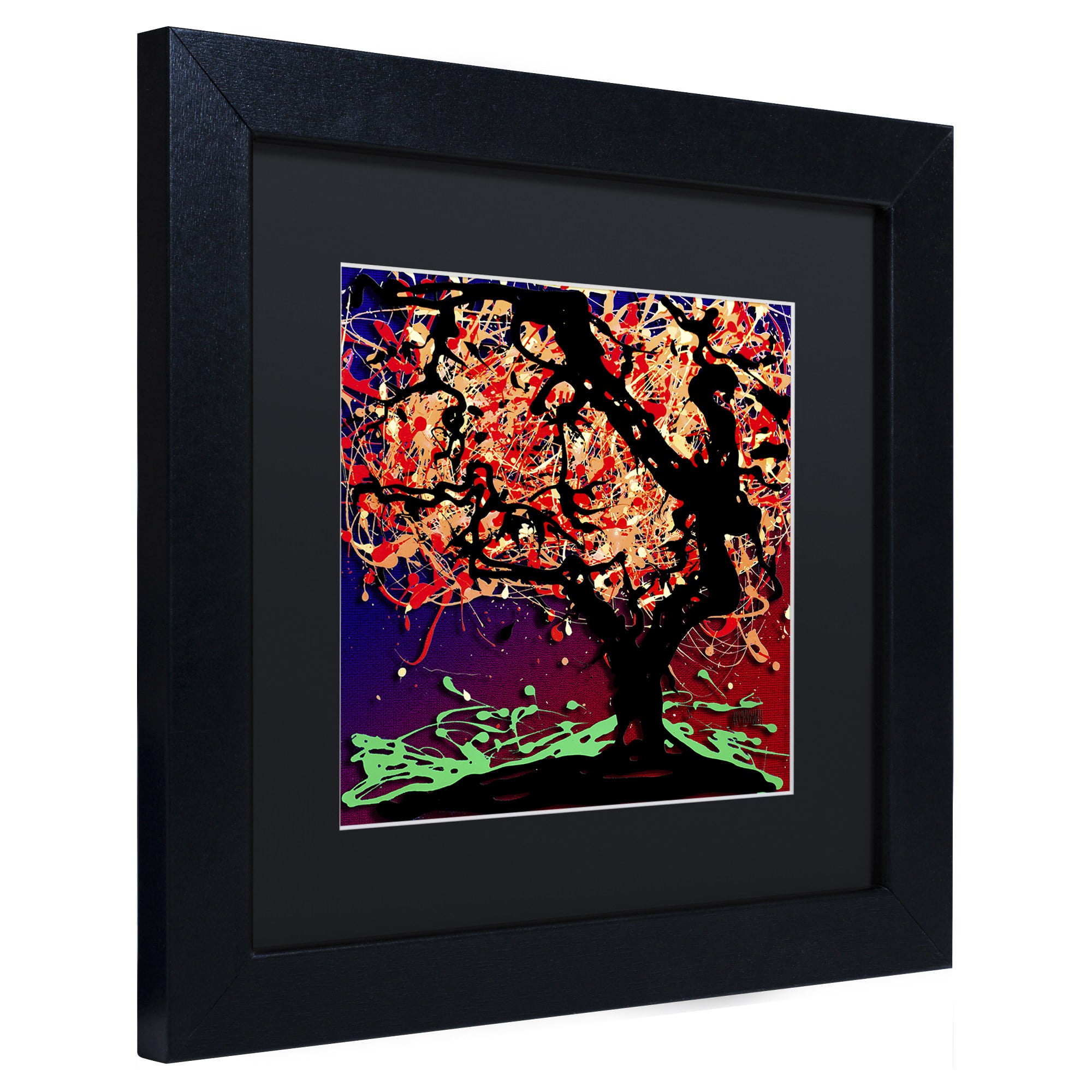 Trademark Fine Art "Fall Red Tree" Canvas Art by Roderick Stevens, Black Matte, Black Frame