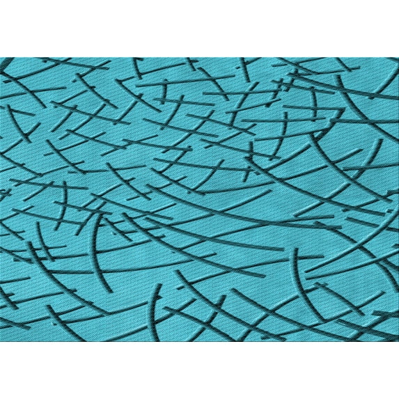 Ahgly Company Indoor Rectangle Patterned Dark Cyan Green Area Rugs, 4' x 6'