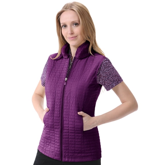 Monterey Club Women's Microfiber Plaid Quilted Vest #2783