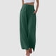 thumbnail image 2 of Pantalones de cintura alta y pierna ancha para mujer - Elástico con cordón, pierna recta cómoda, con bolsillos, 2 of 5