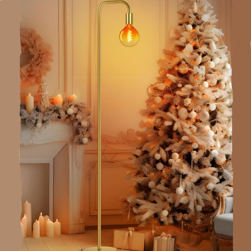 67" Industrial Floor Lamp with LED Bulb for Living Room, Bedroom, Office