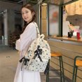 thumbnail image 6 of HUISZJ Corduroy Bow Printed Backpack, Large Capacity School Backpack With Bowknot, Reusable Shoulder Bag for Work School Outdoor (White), 6 of 10