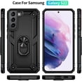 thumbnail image 2 of for Galaxy S22 Case,Samsung S22 Case with HD Screen Protector, [Military Grade] Ring Car Mount Kickstand Hybrid Hard PC Soft TPU Shockproof Protective Case for Samsung Galaxy S22 (Black), 2 of 11