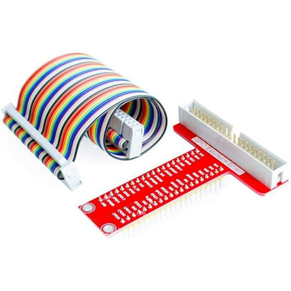Treedix GPIO Breakout Expansion Kit Compatible with Raspberry Pi, T-Type Expansion Board, Female - Male Rainbow Ribbon Cable