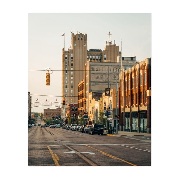 Downtown Flint 02 - Flint Michigan Photography Unframed Wall Art Print 8 x 10 inches