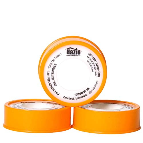 Plumbers Teflon Tape(1/2"x400" / 12mm x 10m) 3 pcs Pack Industrial Strength, PTFE Coated