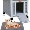 thumbnail image 2 of Outdoor Cat House,Outdoor cat Houses for Feral Cats Weatherproof Rabbit Hutch Small, Wooden Small Pet House and Habitats, 2 of 6