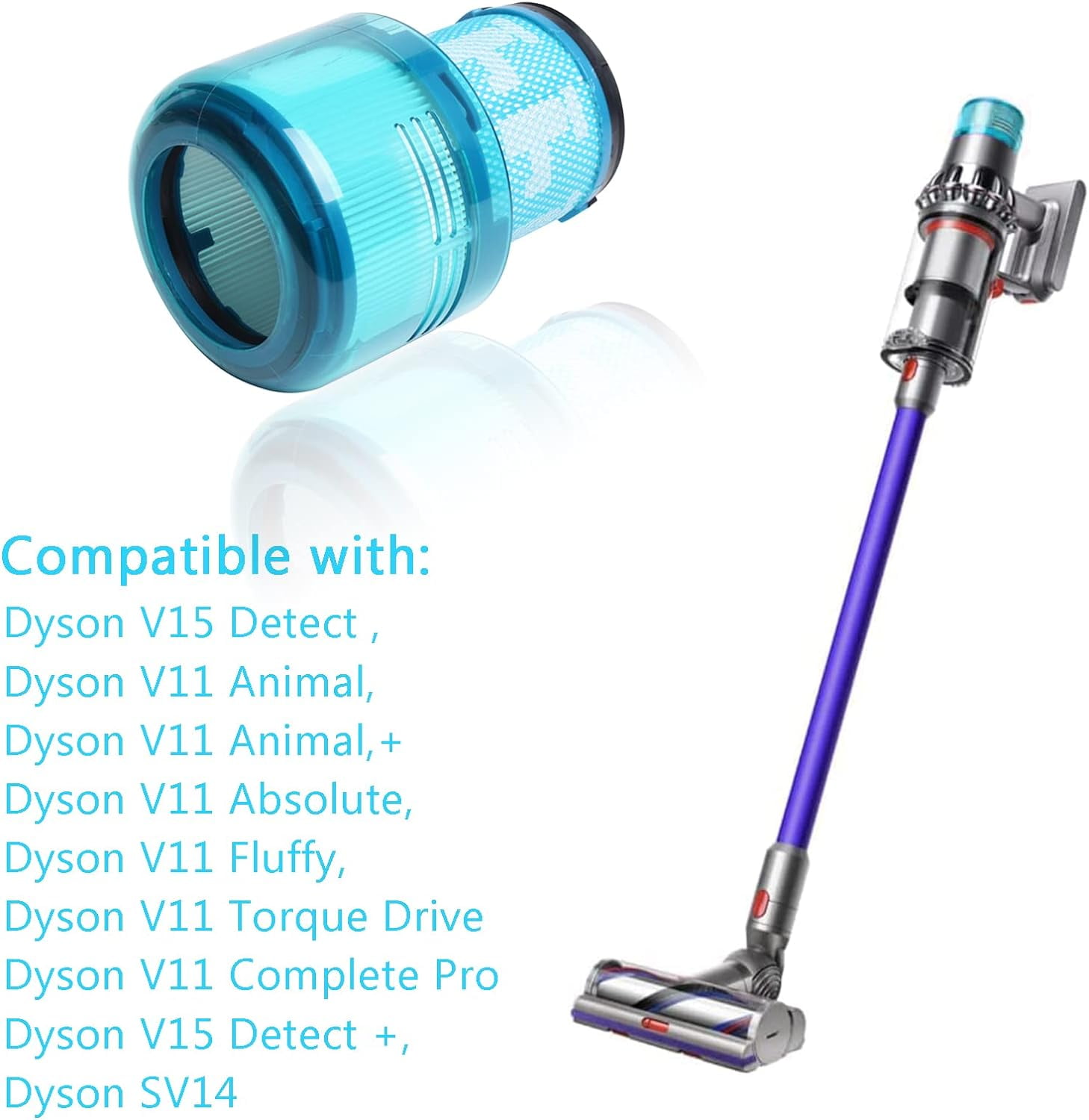 3 Pack Replacement Filter for Dyson V11 Torque Drive V11 Animal V11 Extra V15 Vacuum, Compare to Part 970013-02 thumbnail 8