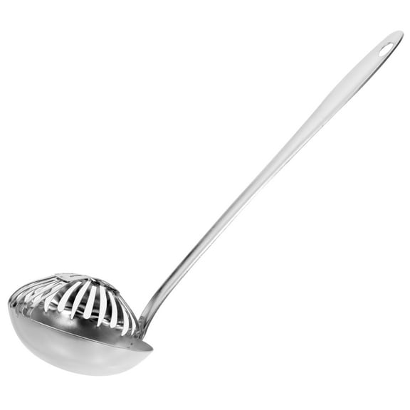 Raindrops Silver Stainless Steel Slotted Spoon for Poached Egg and Soup Straining