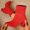 Red, variant on Lepsheexh Shoes for Women Autumn Winter Round Toe Chunky High Heel Fashionable Casual Short Tube Ankle Boots Versatile Daily Footwear