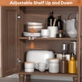 thumbnail image 6 of Walnut 71"H Arched Bookcase, 6-Tier Bookshelf Storage Cabinet with Doors and Open Display Shelves, 6 of 9