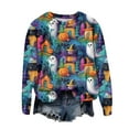 thumbnail image 4 of YDFCWXW Halloween Sweatshirts for Women Long Sleeve Tops Womens Pumpkin Pattern Round Neck T-Shirts Plus Size Funny Blouses Sky Blue, S, 4 of 6
