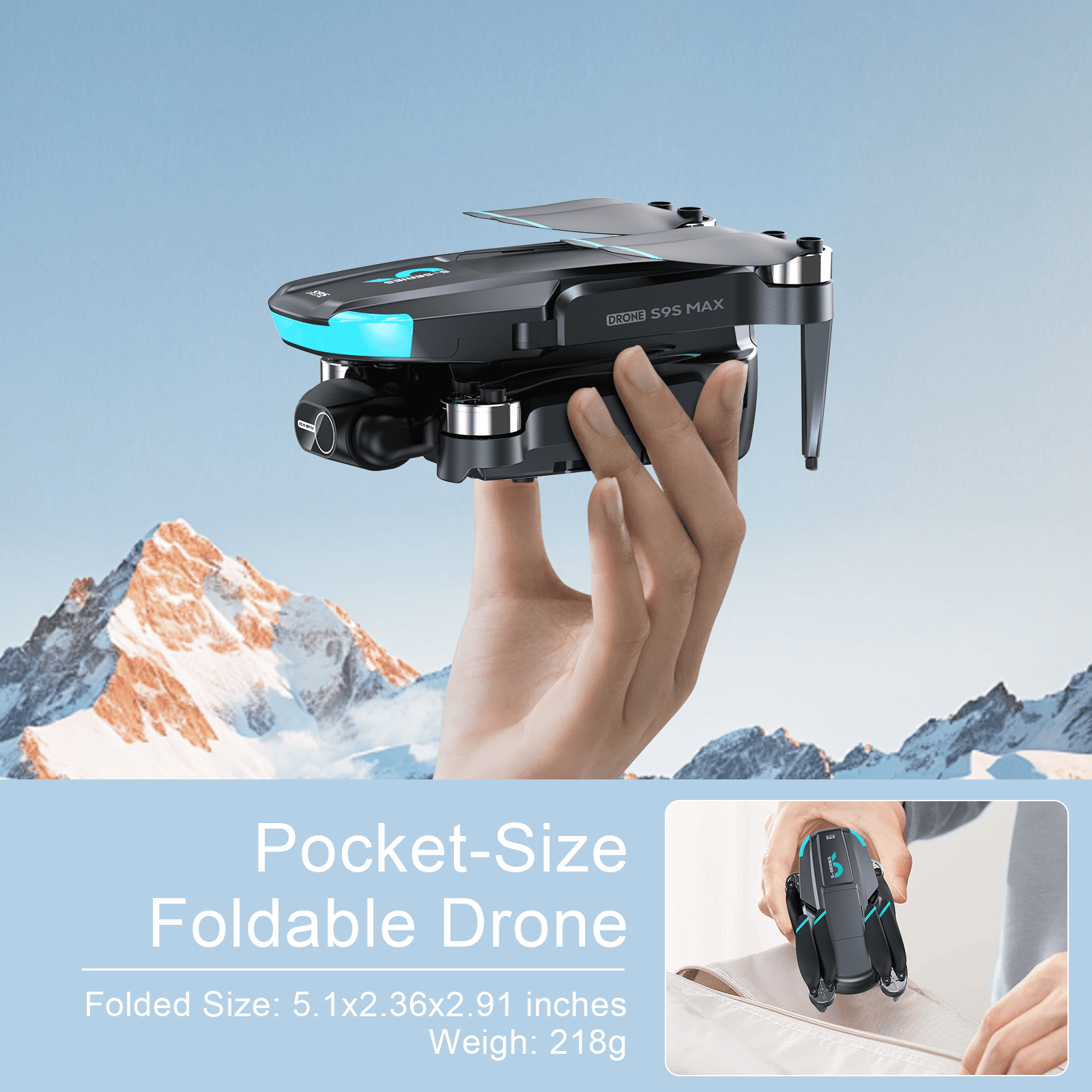 AUOSHI 2 Axis Gimbal Drones with 4K EIS Camera for Adults Beginner, S9S FPV RC Quadcopter , 65-Min Flight Time, Optical Flow, Follow Me, Smart Return Home Gift