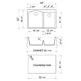 thumbnail image 4 of Pemberly Row Black 33" Double Bowl Drop In Granite Composite Kitchen Sink, 4 of 9