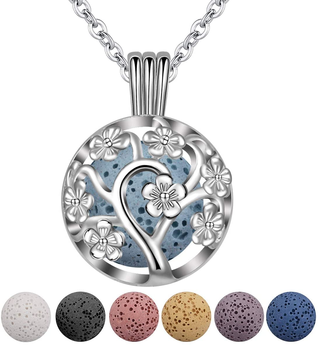 25MM Essential Oil Diffuser Moon & Stars Pendant Enhancers Necklace Have Faith Dangle Necklaces
