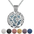 thumbnail image 1 of baomifa-Aromatherapy Necklace Lava Stone Rock Essential Oil Diffuser Locket Pendant Jewelry Set for Women, 1 of 4