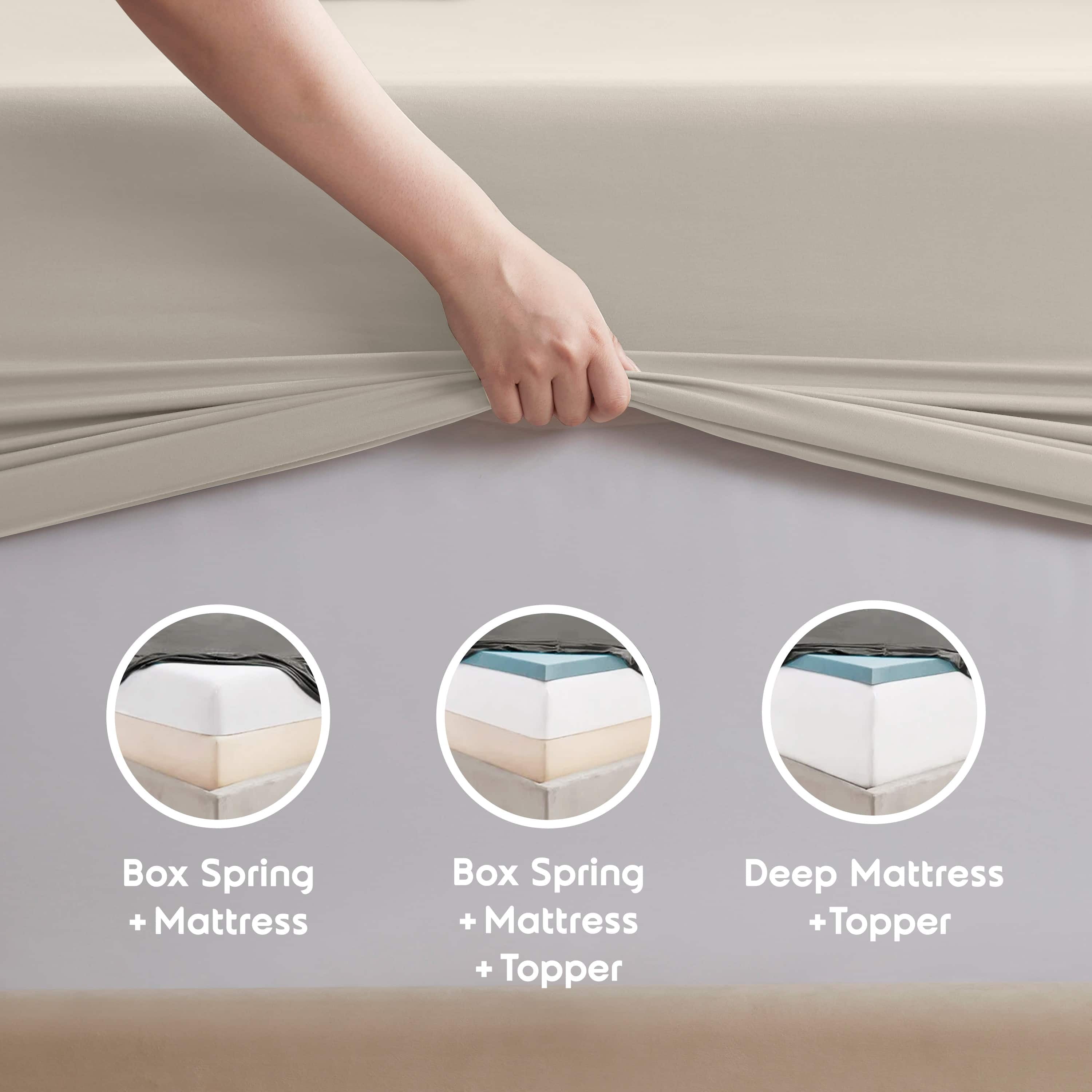 LammaLoe Extra Deep Pocket California King Sheets set, Fits 18"-24" Mattress, 6 Piece Soft Microfiber Bed Sheet Sets, Linen