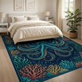 thumbnail image 3 of ODIKA Animals Deep Underwater Nautical Coral Border Tentacle Navy Octopus Refined Non-Slip Chair-Friendly for Dining Room, Large Office, Lounge, 3 of 7