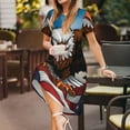 thumbnail image 3 of Lsque Cartoon Bald Eagle USA Print Women's Casual Dress T-Shirt Summer Short Sleeve Scoop Neck Swing Dresses, 3 of 6