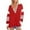 Red, variant on Patlollav Winter Womens Color Block Stripe Oversized Sweatshirts V Neck Long Sleeve Casual Loose Pullover Tops