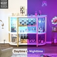 thumbnail image 6 of Homieasy 4-Tier Wine Bar Cabinet with Power Outlets & LED Lights, Floor Standing Metal Wine Rack for Liquor and Glasses Storage, Dining Room Coffee Bar, 47.5"W x 15.8"D x 36"H, White Gold, 6 of 7