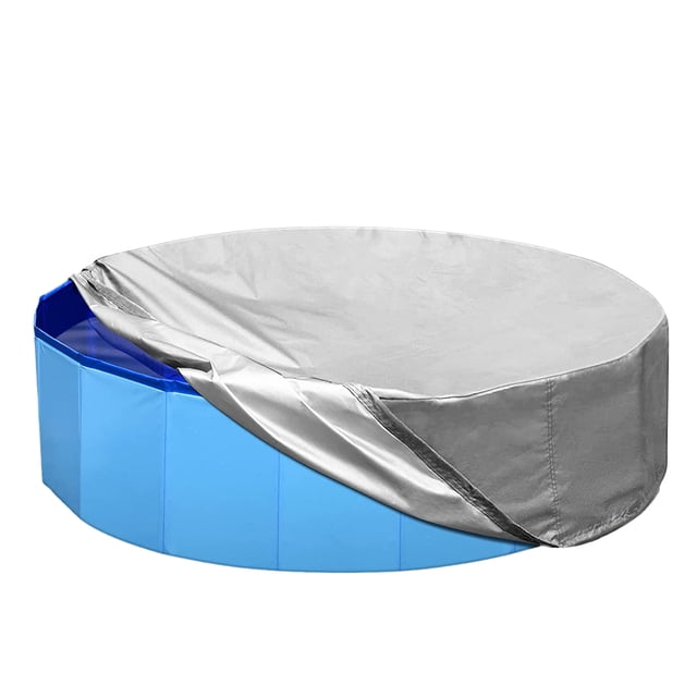 Dinheiro - Cubierta para piscina para perros de varios tamaños, portátil, redonda, plegable, para niños, con tela Oxford y diseño con cordón, resistente al agua y al polvo (solo cubierta)