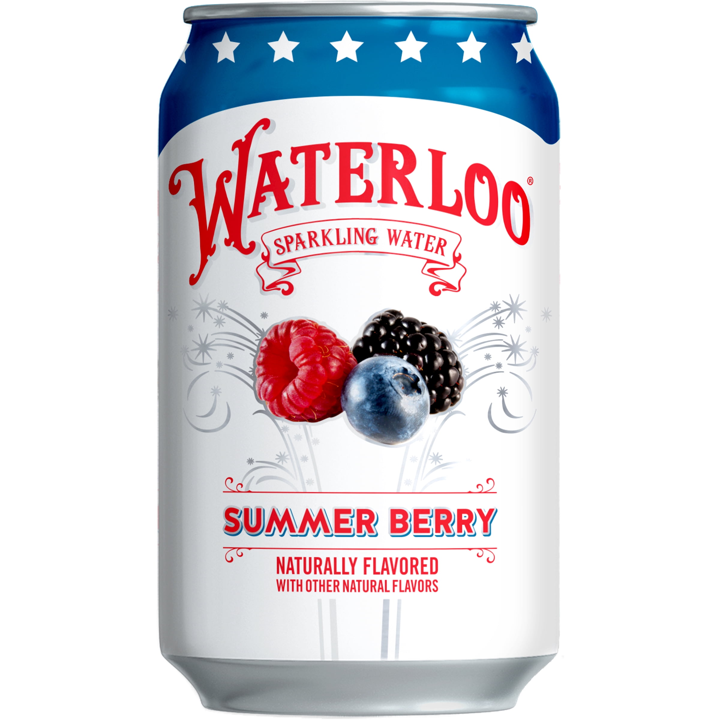 (3 pack) Waterloo Sparkling Water, Summer Berry, 12 fl oz, 8 pack cans