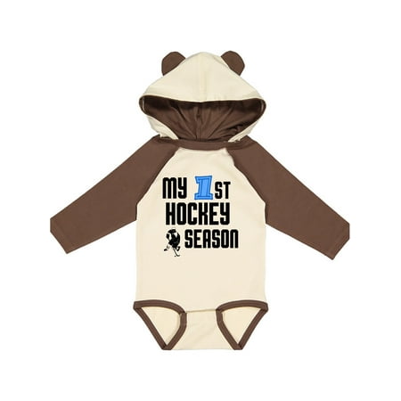 

Inktastic my 1st hockey season Gift Baby Boy Long Sleeve Bodysuit