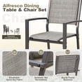 thumbnail image 4 of Homall 7 Piece Outdoor Dining Set for 6, Patio Table and Chairs Set with Textilene, Stackable Breathable Mesh Chairs, All-Weather Patio Furniture for Backyard Deck Poolside, Gray, 4 of 7