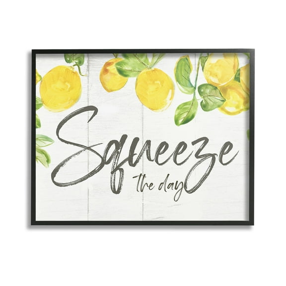 Stupell Industries Squeeze The Day Rustic Food & Beverage Painting Black Framed Art Print Wall Art, 14 x 11