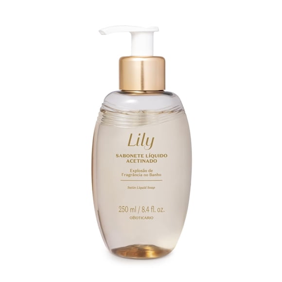 O Botic?rio Lily Satin Body Wash Sofisticado gel de baño y ducha para una piel suave y lujosa Fragancia de lirio perfumada 8.4 onzas (250 ml)