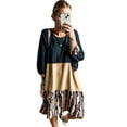 thumbnail image 5 of FOLUNSI Robe Mini Style-Savvy : Manches Bishop & Rayures Tiger Vibe, 5 of 5