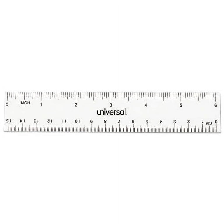 Clear Plastic Ruler, Standard/Metric, 6 Clear Plastic Ruler, Standard/Metric, 6