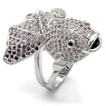 thumbnail image 1 of Rhodium Brass Ring with AAA Grade CZ, Multi Color - Size 5, 1 of 1