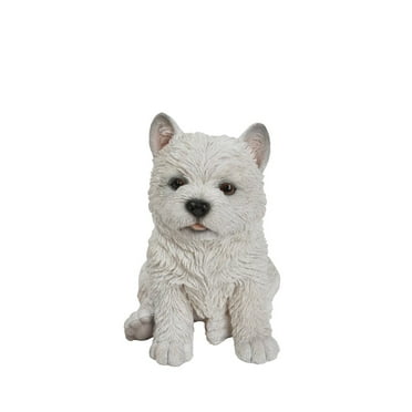 Hi-Line Gift Ltd Terrier Puppy Statue, White