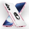 thumbnail image 4 of Hybrid Rugged Case for Samsung Galaxy S24 Phone, Military Grade Heavy Duty Shockproof Rotatable Magnetic Ring Holder Kickstand Armor Dual Layer Cover for Galaxy S24, White, 4 of 10