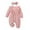 Pink, variant on XBASW Newborn Girls Jumpsuit with Headband Baby Long Sleeve Romper Ruffled Collar Onesies Infant Spring Fall Winter Bodysuit Clothing 0-18M