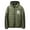 Army Green(New), variant on PNTUTB Men's Solid Color Windproof Full Zip Print Long Sleeved Comfort Warm Hooded Coat with Pocket
