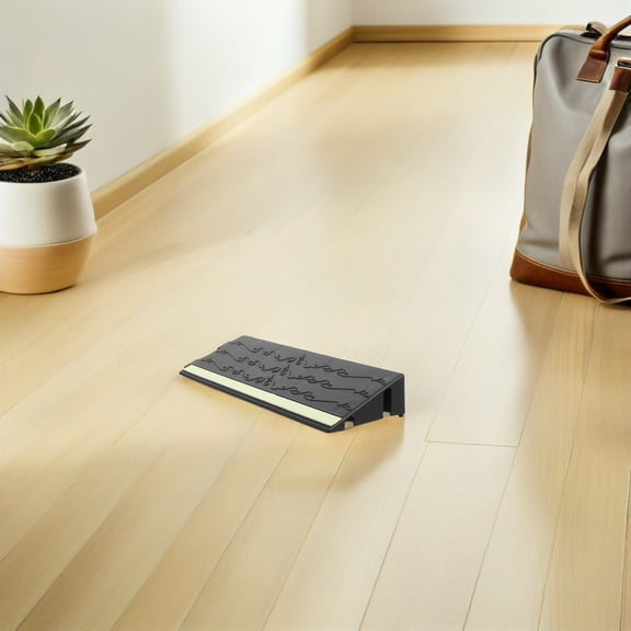 Minkissy Portable Wheelchair Ramp Black Plastic 1 Pack for Home Safety Indoor Use Easy Access Mobility Aid